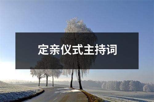 定亲仪式主持词