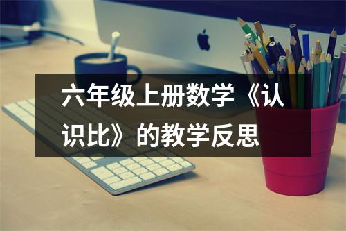 六年级上册数学《认识比》的教学反思