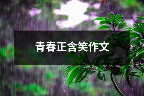 青春正含笑作文