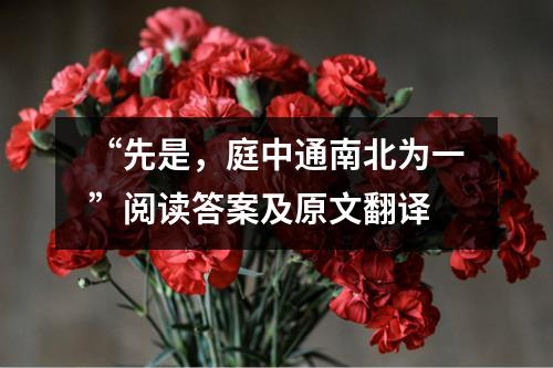 “先是，庭中通南北为一”阅读答案及原文翻译