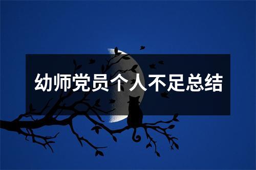 幼师党员个人不足总结