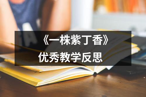 《一株紫丁香》优秀教学反思