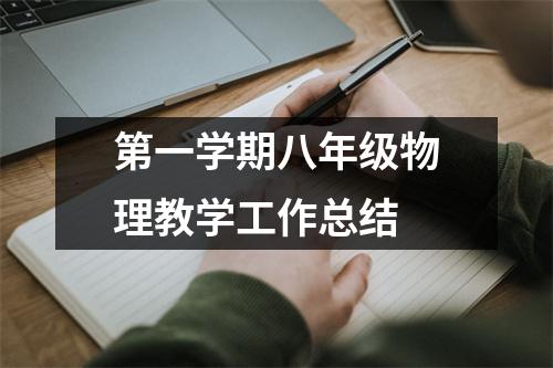 第一学期八年级物理教学工作总结