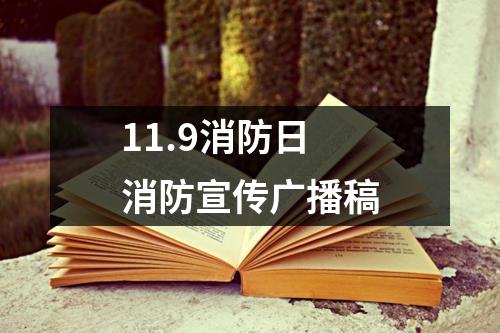 11.9消防日消防宣传广播稿