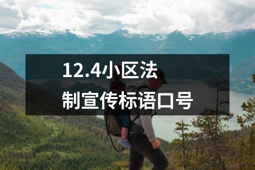 12.4小区法制宣传标语口号