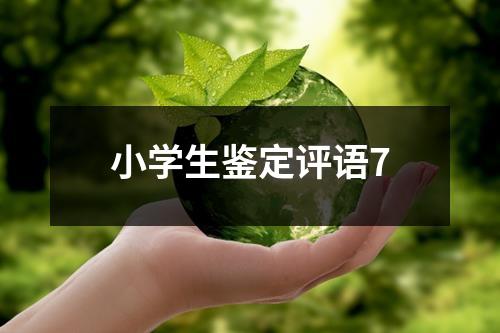 小学生鉴定评语7