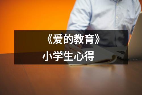 《爱的教育》小学生心得