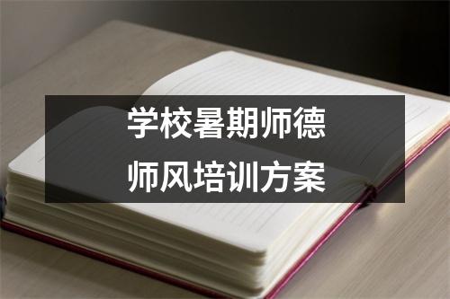 学校暑期师德师风培训方案