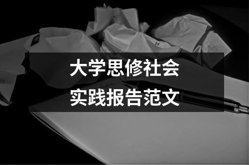 大学思修社会实践报告范文