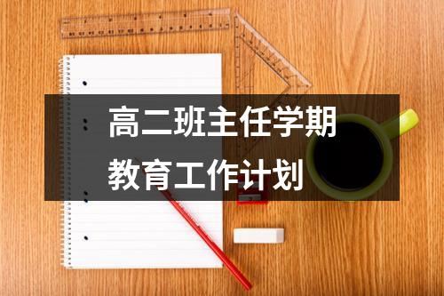 高二班主任学期教育工作计划