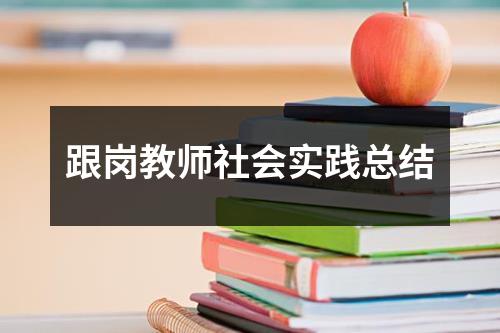 跟岗教师社会实践总结