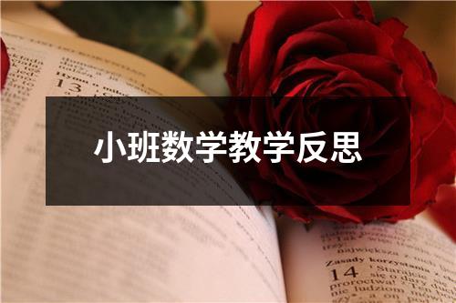 小班数学教学反思