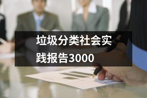 垃圾分类社会实践报告3000