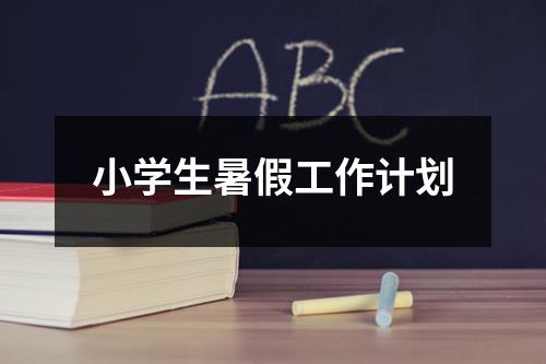 小学生暑假工作计划