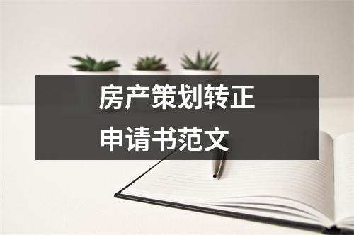 房产策划转正申请书范文