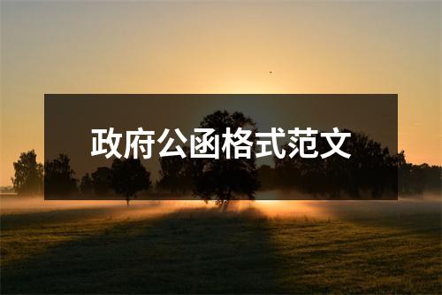 政府公函格式范文