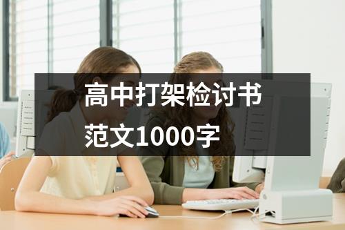 高中打架检讨书范文1000字