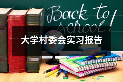 大学村委会实习报告