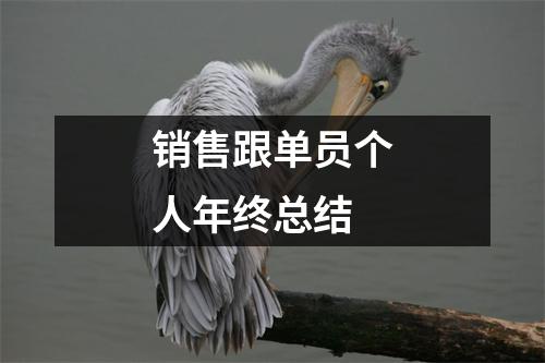 销售跟单员个人年终总结