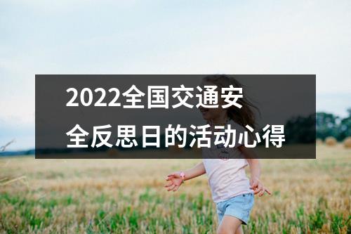 2022全国交通安全反思日的活动心得