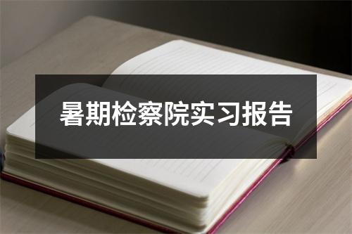 暑期检察院实习报告