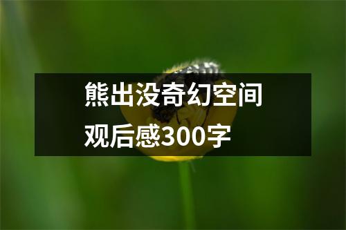 熊出没奇幻空间观后感300字