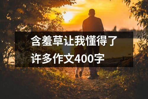 含羞草让我懂得了许多作文400字