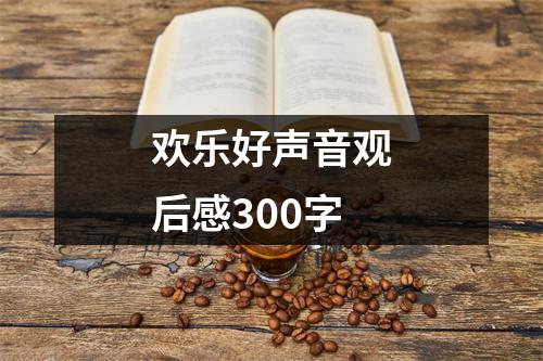 欢乐好声音观后感300字