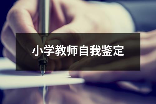 小学教师自我鉴定