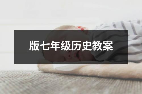 版七年级历史教案