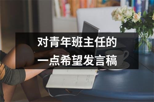 对青年班主任的一点希望发言稿