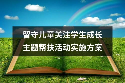 留守儿童关注学生成长主题帮扶活动实施方案