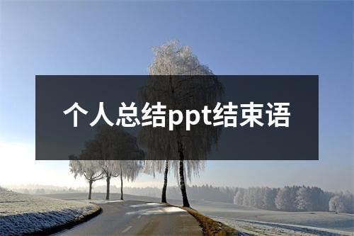 个人总结ppt结束语