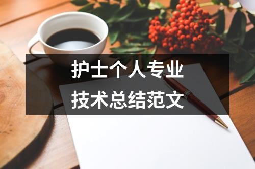 护士个人专业技术总结范文