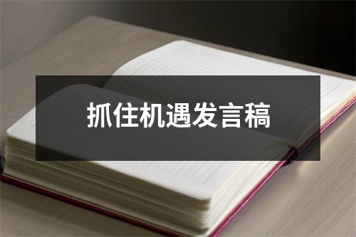 抓住机遇发言稿