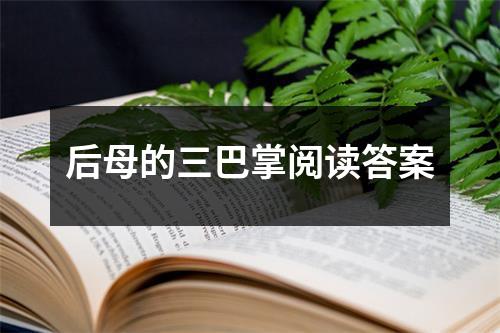 后母的三巴掌阅读答案