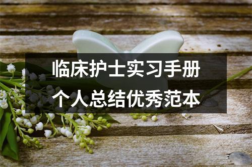 临床护士实习手册个人总结优秀范本