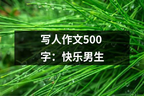 写人作文500字：快乐男生