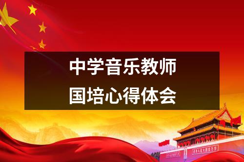 中学音乐教师国培心得体会