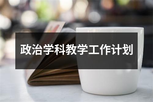 政治学科教学工作计划