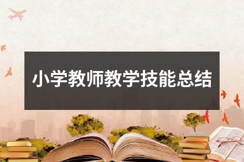 小学教师教学技能总结