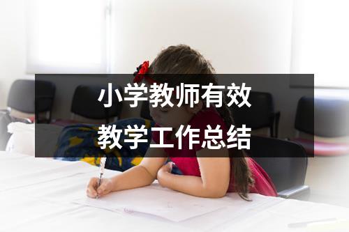 小学教师有效教学工作总结