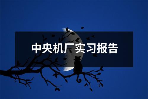 中央机厂实习报告