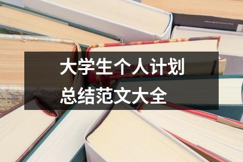 大学生个人计划总结范文大全