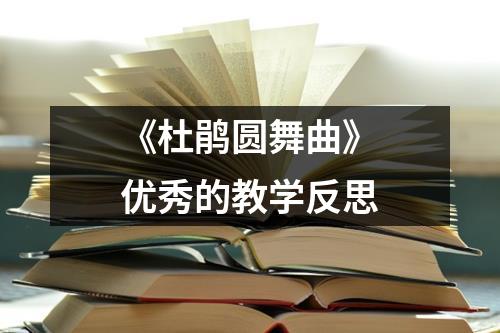 《杜鹃圆舞曲》优秀的教学反思