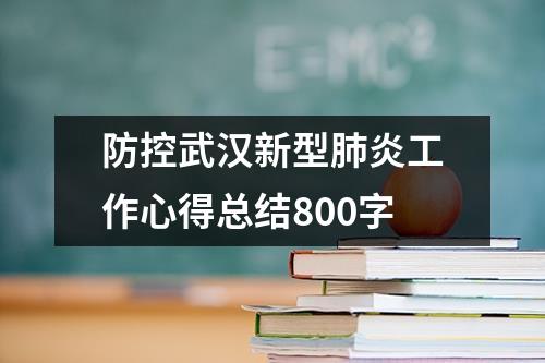 防控武汉新型肺炎工作心得总结800字