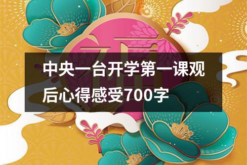 中央一台开学第一课观后心得感受700字