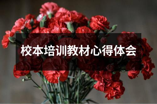 校本培训教材心得体会