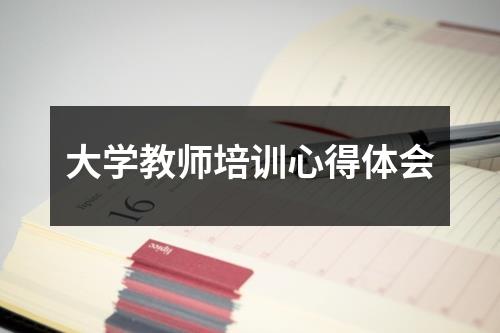 大学教师培训心得体会