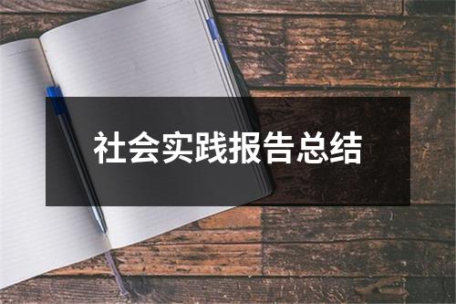 社会实践报告总结